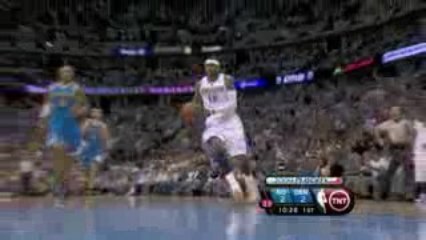 NBA Melo picks off a David Best pass and goes coast to coast