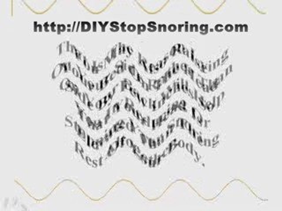 how to cure snoring