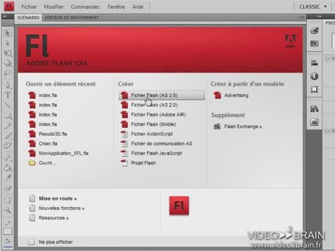 Photoshop CS4 : Créer un document dans Photoshop et Flash