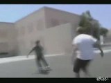 Skater pulls off this risky stunt!
