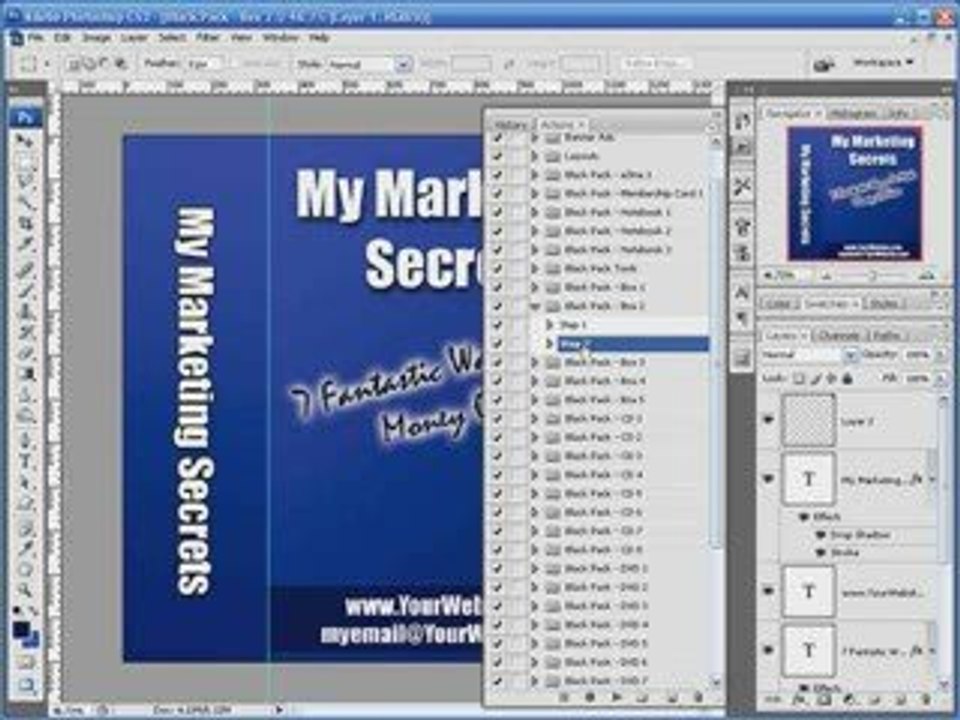 eCover Black Pack - 35 Photoshop Aktionsskripte