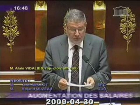 Sarko-UMP vs salaires+ Alain Vidalies 30-04-2009