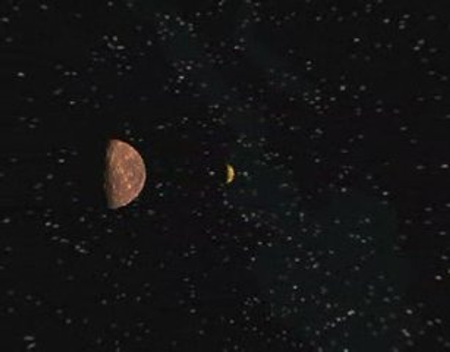 The planet Jupiter as observed above surfaces of its moons