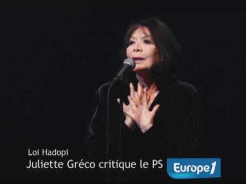 Hadopi : Juliette Gréco se dit abandonnée par le PS