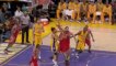 NBA Shane Battier takes an elbow to the face from Sasha Vuja