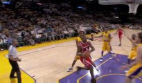 NBA Ron Artest rises up and dunks Over Pau Gasol Laker defen