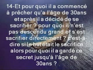 les chrétiens et les musulmans /2 ( questions)?