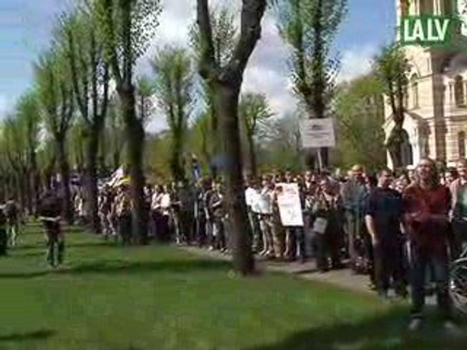 Students protest at Riga, Latvia