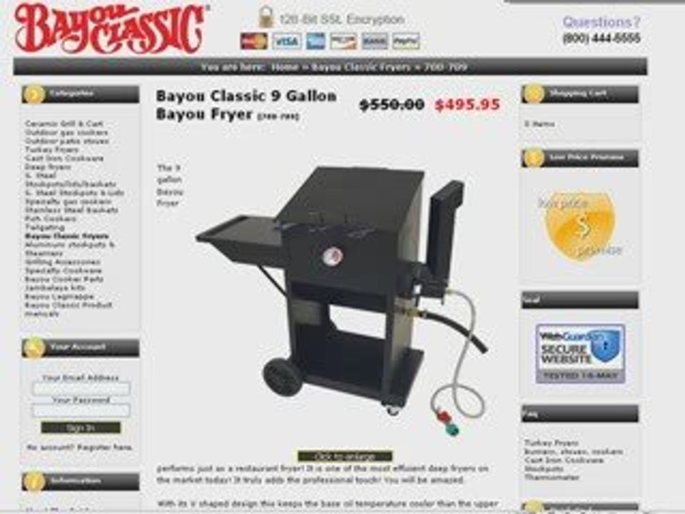 Bayou Classic deep fry fryers