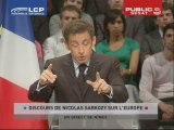 EVENEMENT,Discours de Nicolas Sarkozy sur la construction européenne