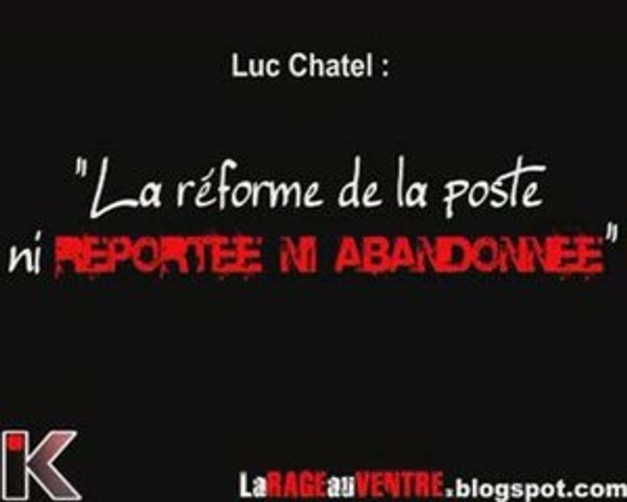 Chatel "Reforme de la poste n'est ni reportee ni abandonnée"