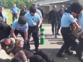 manifestation et evacuation des gardiens de prison Varennes