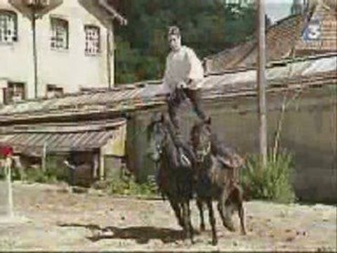 voltige cosaque, cascade equestre