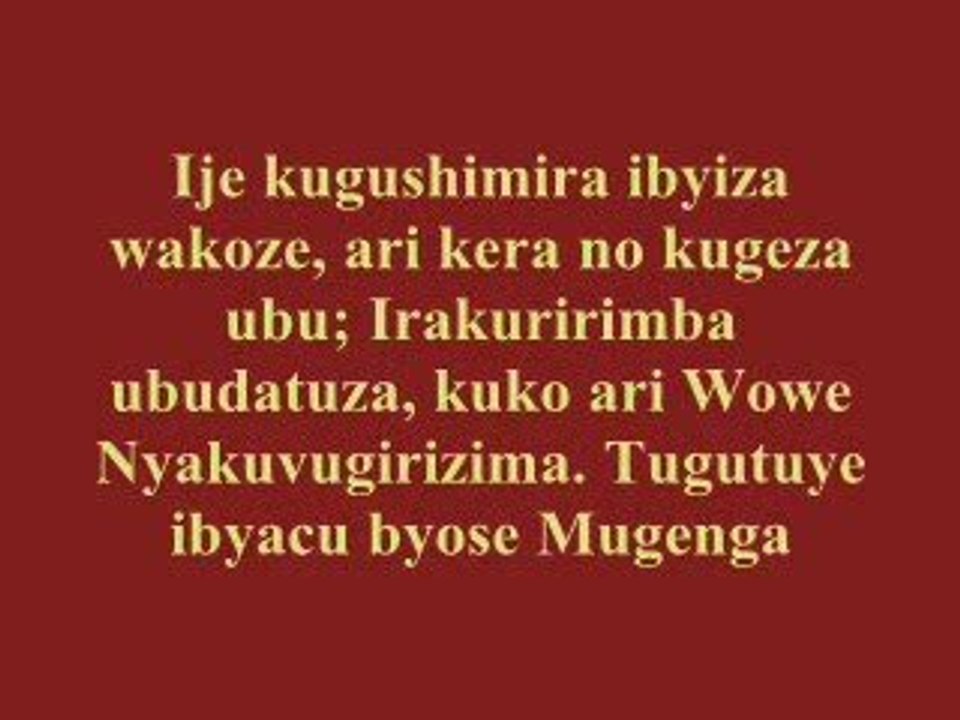 Kizito Mihigo - Tuje kugusingiza Mwimanyi