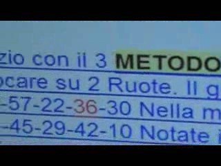 METODO GRATIS PER VINCERE AL LOTTO Ambo, Terno e Quaterna.
