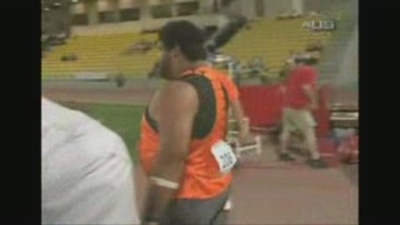 Athlé Meeting Doha 2009 Reese Hoffa Lancer poids 21m64