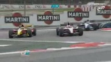 GP2 Barcelona 2009 race 1 Di Grassi battle and big crash