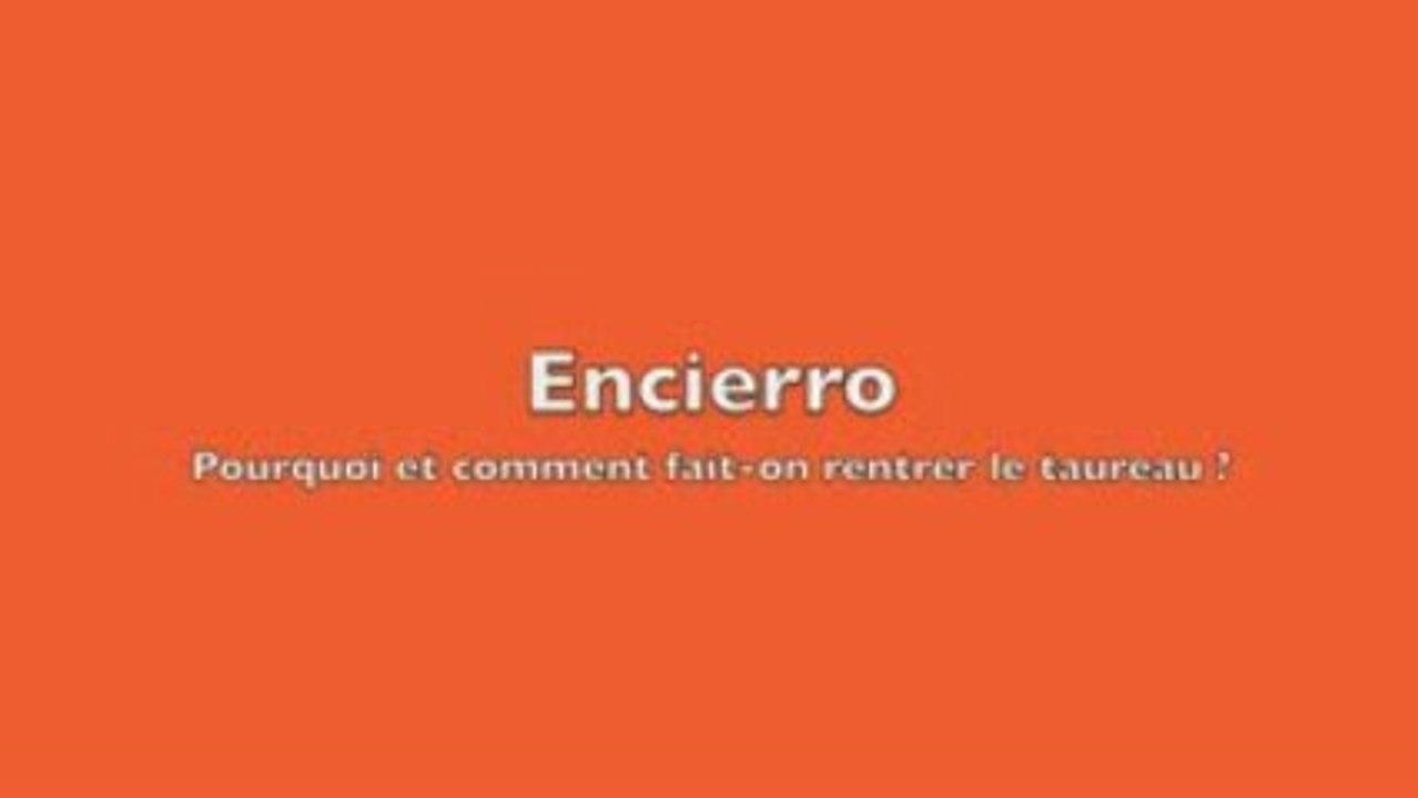 Encierro : comment faire rentrer le taureau ?