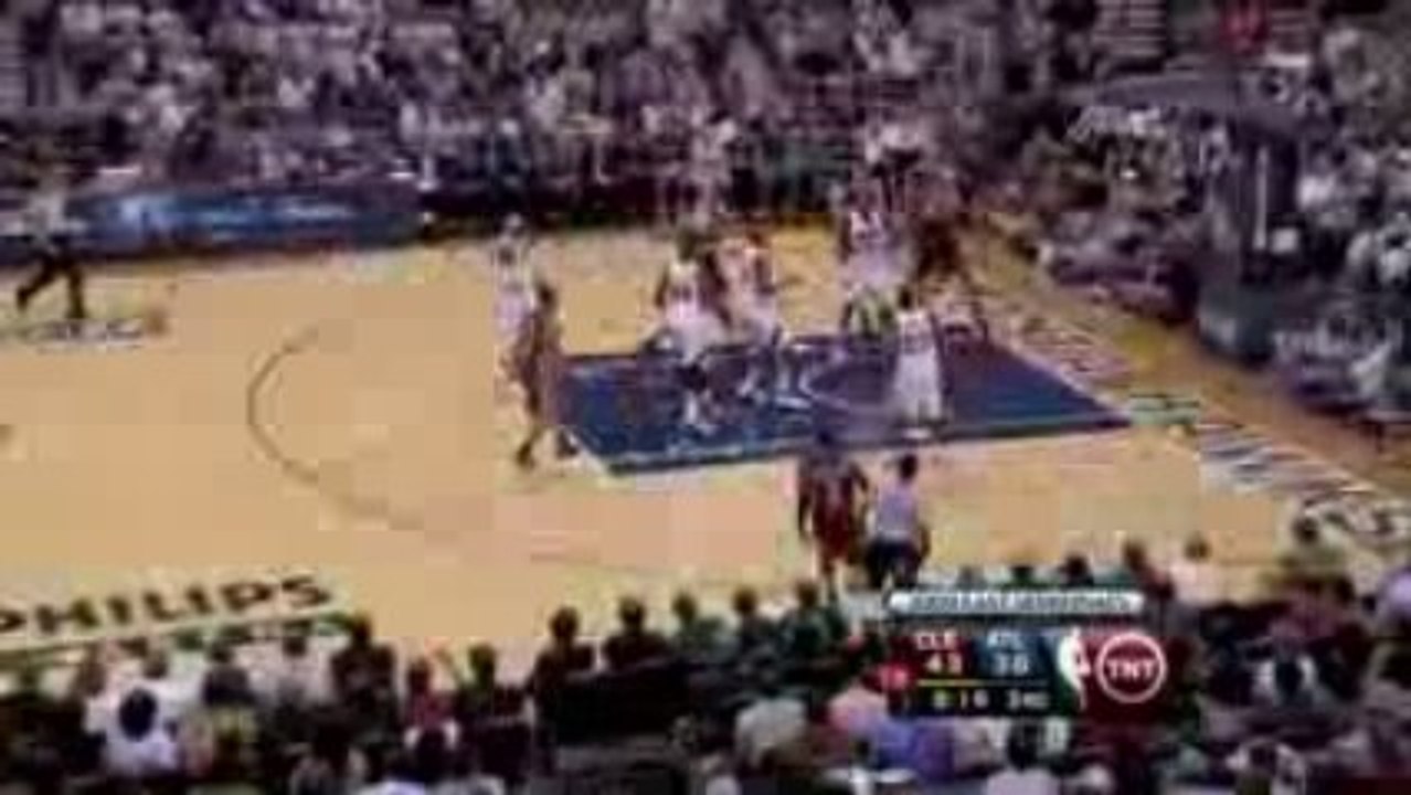 LeBron James drives the paint and flies by the Hawks defense