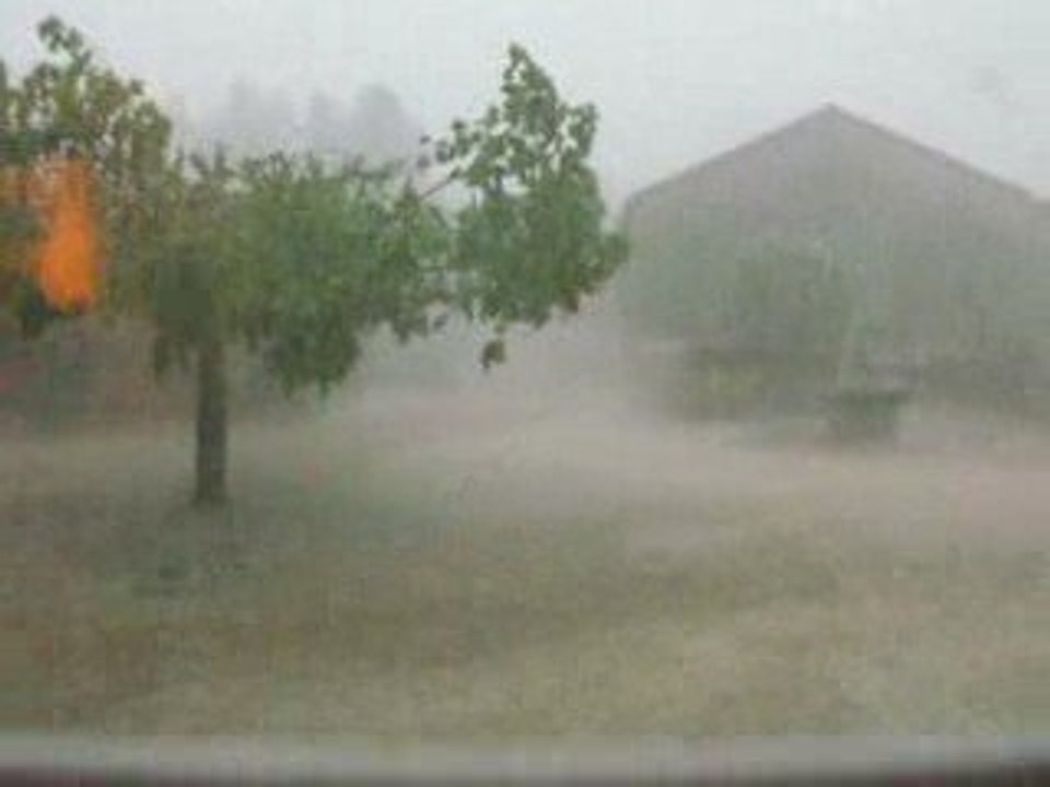 Orage de grêle et pluie