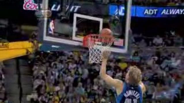 Carmelo Anthony drives the paint and makes an amazing scoop