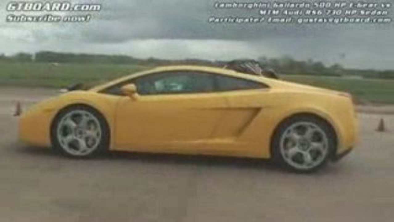 Gallardo E-Gear vs Audi RS6 V10 MTM !!
