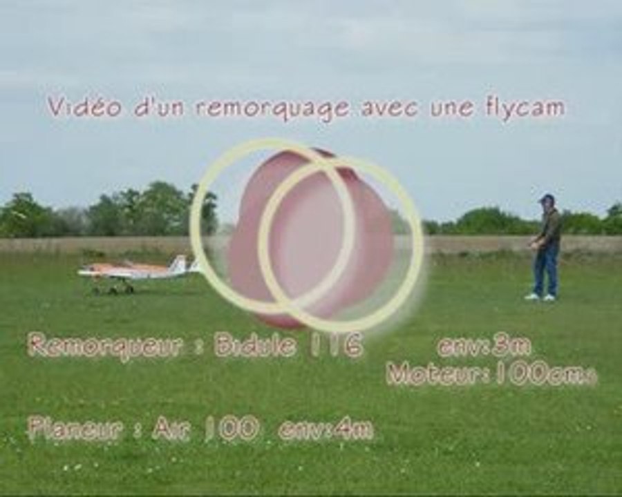 Remorquage avec flycam sur un planeur air 100