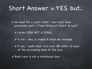 Can the IRS take money from my bank account