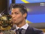 Entrega del balón de oro a Cristiano Ronaldo