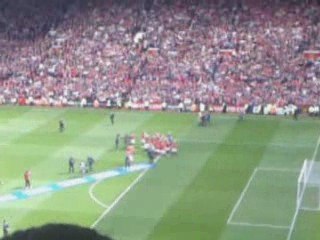 The players coming out of the tunnel for their medals