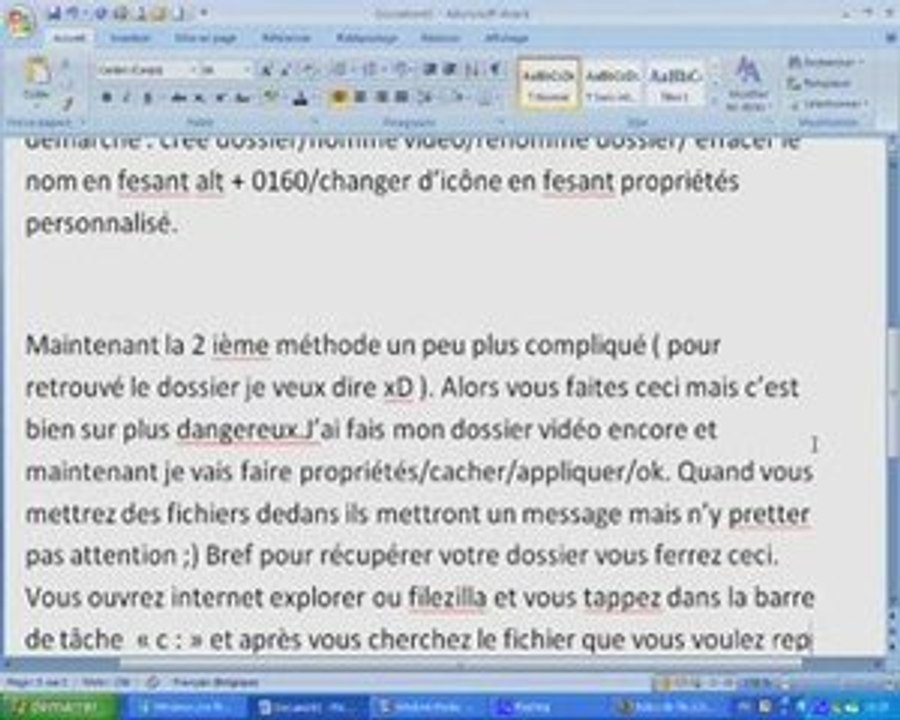 Cacher les dossiers de son bureau