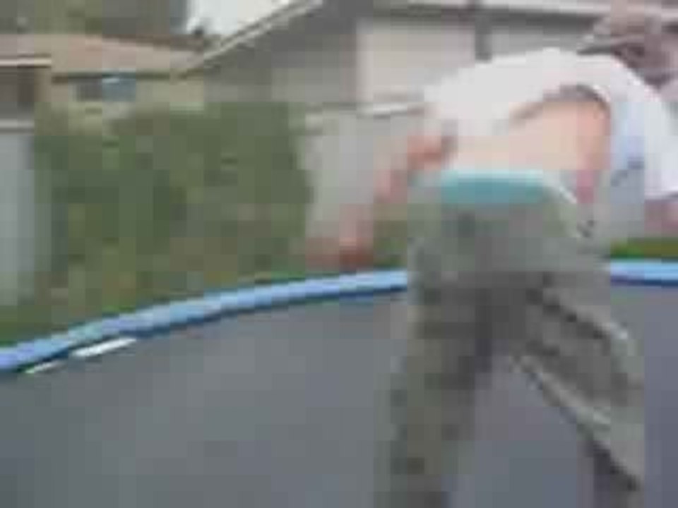 Kid looses pants on trampoline