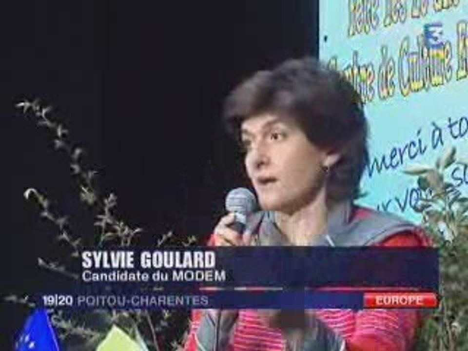 Européennes 2009 Sylvie Goulard FR3 St-Jean-d'Angély 170509