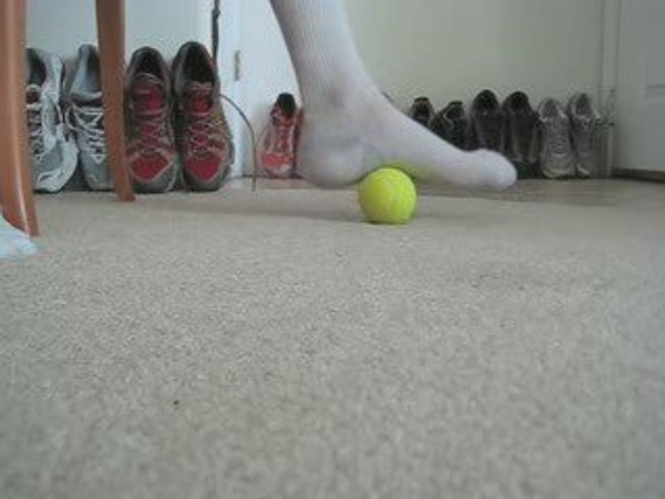 Foot Massage (tennis balls): Do It while You View It