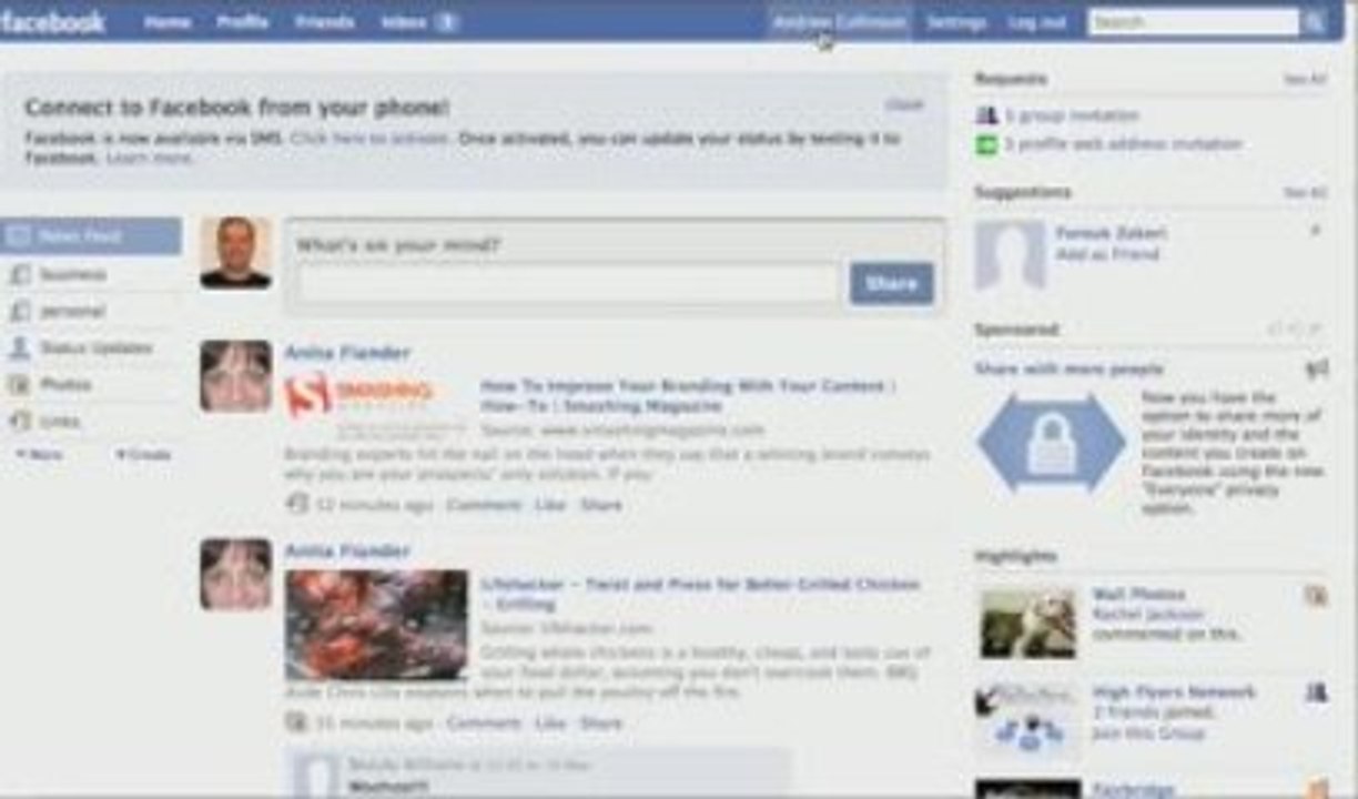 Facebook:the basics video one