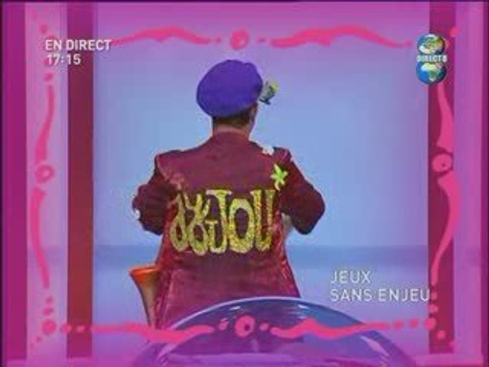 Jeu télévisé direct avec l'artiste clown-mime-magicien Jyjou