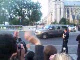 Barack Obama à Notre-Dame, départ du cortège.