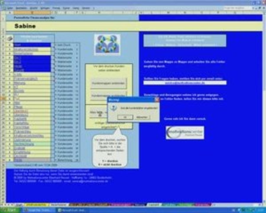 Die Startseite der Finanzanalyse auf Excelbasis