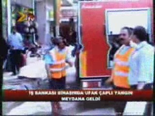 Zile iş bankası inşaatında ufak çaplı yangın