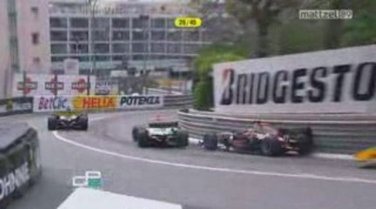 GP2 Monaco 2009 feature race Kobayashi Maldonado Collision