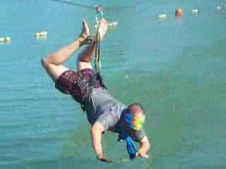 Descente en tyrolienne les yeux bandés