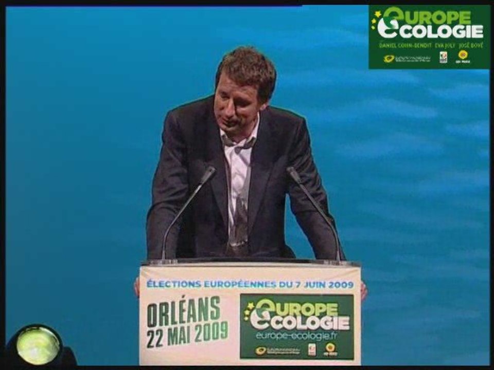 Yannick Jadot au meeting europe ecologie Orleans
