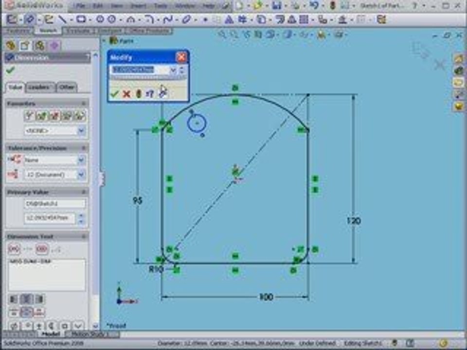 Solidworks tutorial: Sketch  Construction Geometry
