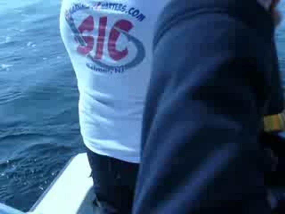 Landing the striper - Memorial W/E 2009