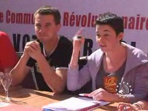 Conférence de presse LCR-PSL / NPA à Tournai en Belgique