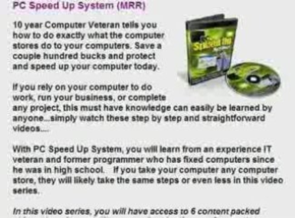 PC Speed Up System