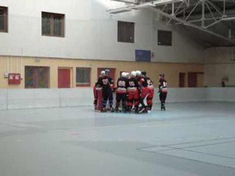 debut de match au roller hockey flamanvillais