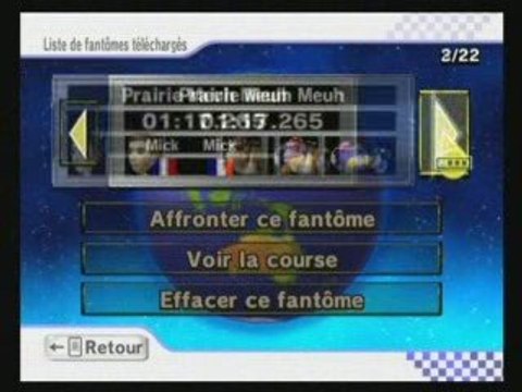 mario kart wii effacer les fantomes téléchargés