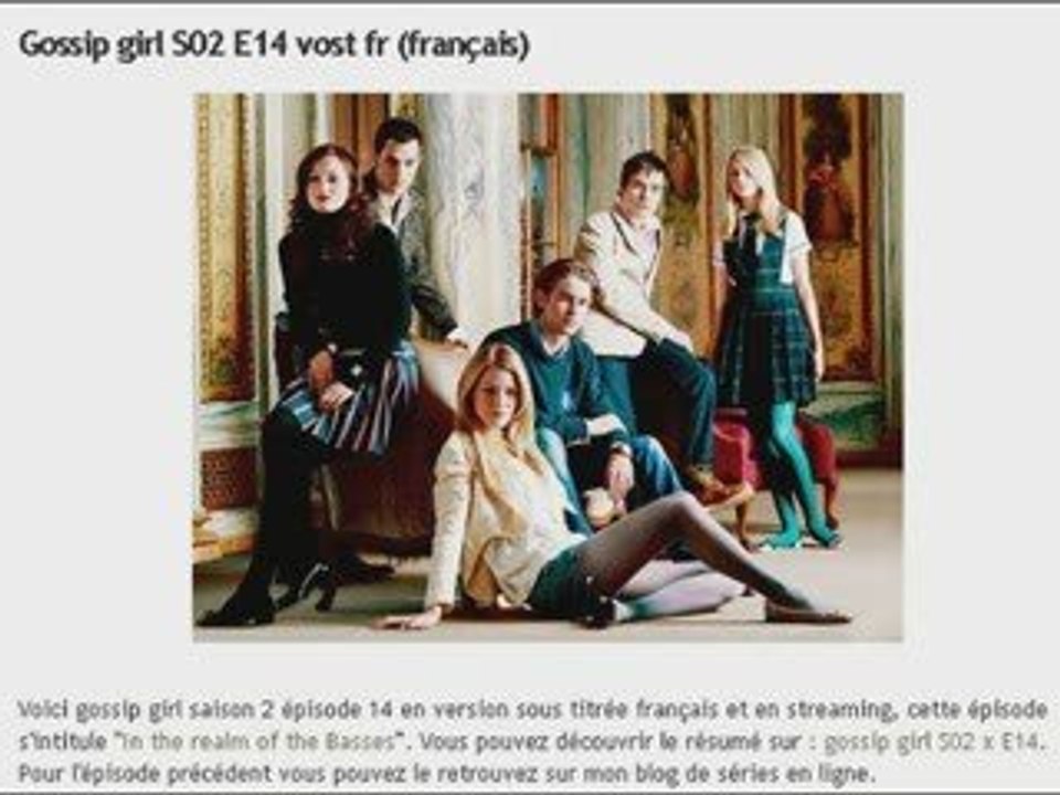 Gossip girl saison 2 en français