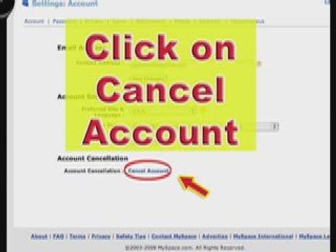 MySpace Help and MySpace Guide: Delete Account Tutorial